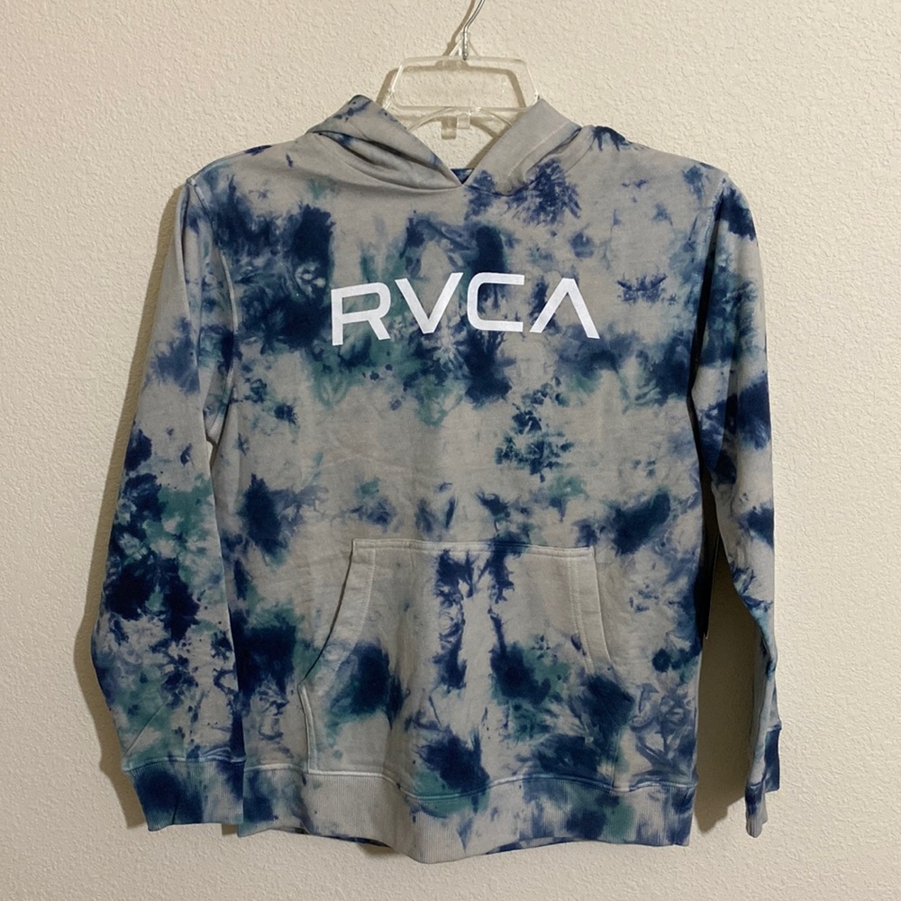 RVCA Blue & Gray Tie-Dye Kids Hoodie